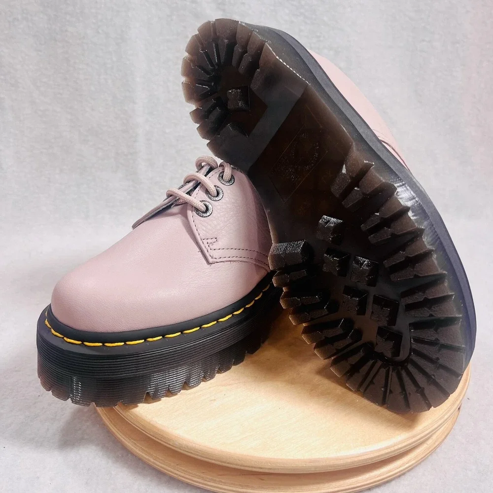 DR MARTENS 1461 QUAD II SHOE Womens Size 6 Gray 3 EYE PLATFORM 30612 ‎ NWT